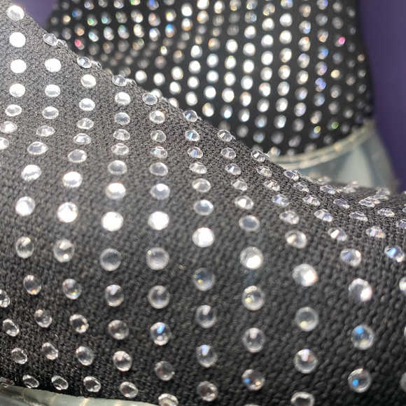 Bedazzled Black and Silver Ankle Platform Boot - Picture 5 of 5